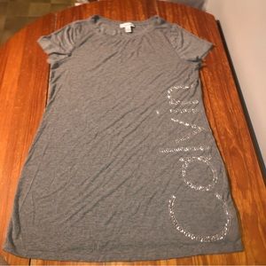 Calvin Klein grey & silver rhinestones nightgown shirt L